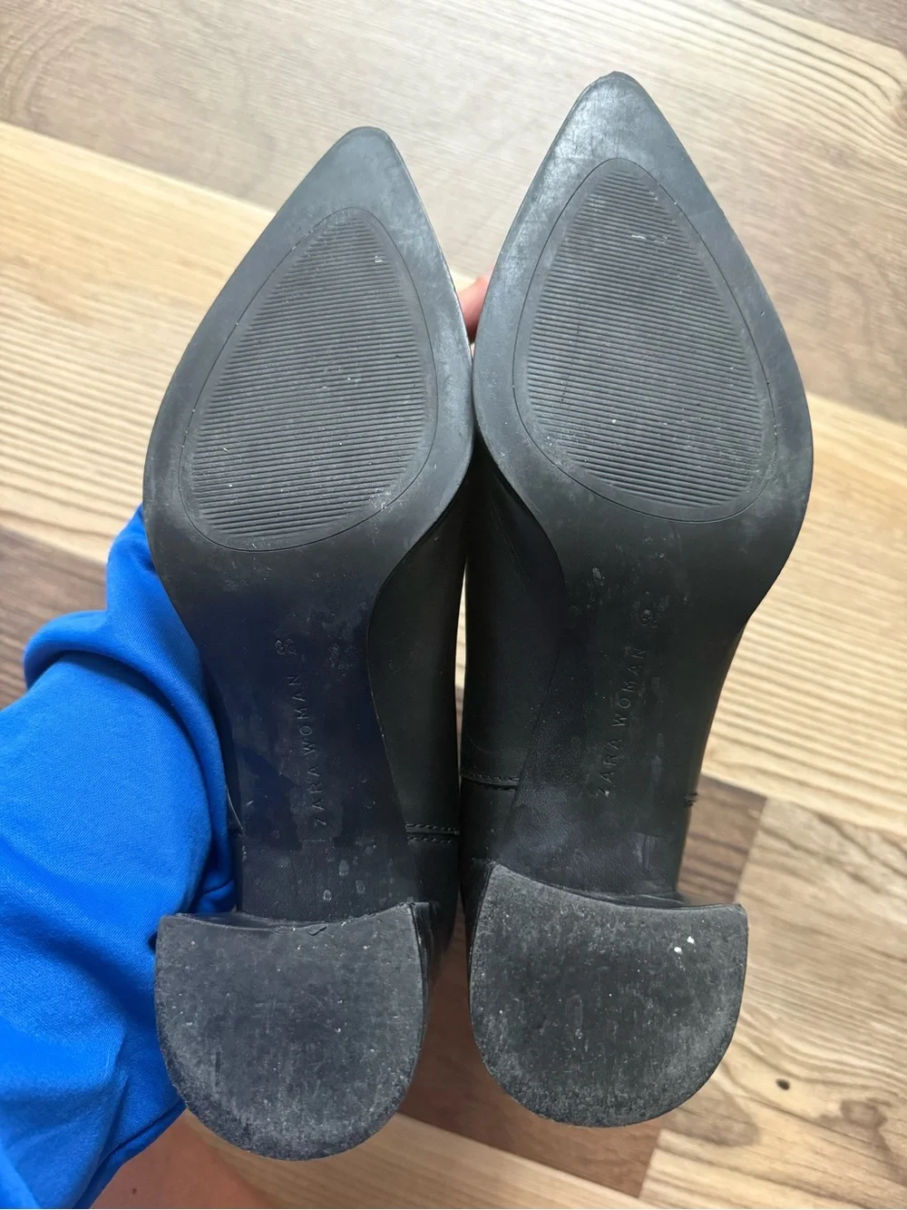 Zara Black Pointed-Toe Block Heel Chelsea Boots EU 38 Indie Sleek 90s Minimalist